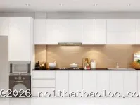 Tủ bếp MDF phủ Melamine: Thiết kế ấn tượng