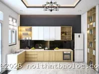 Tủ bếp MDF phủ Melamine: Thiết kế ấn tượng