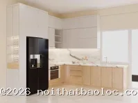 Tủ bếp MDF phủ Melamine: Thiết kế ấn tượng