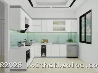 Tủ bếp MDF phủ Melamine: Thiết kế ấn tượng