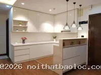 Tủ bếp MDF phủ Melamine: Thiết kế ấn tượng