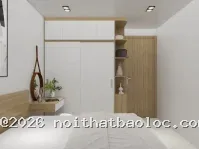 Mẫu phòng ngủ giá 30 triệu gỗ mdf, có giường, tủ áo, bàn trang điểm - Ảnh 3