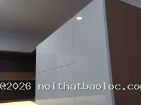 Tủ bếp gỗ cánh Acrylic trắng sáng bóng đẹp - Ảnh 10