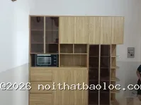 Tủ gỗ đa năng phối cánh kính, tủ đồ khô, tủ trang trí, tủ phòng bếp