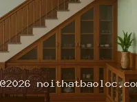 Tủ gỗ gầm cầu thang - Ảnh 2
