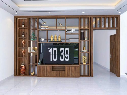 Vách Ngăn Tivi Phòng Khách Gỗ MDF - Nội Thất Bảo Lộc