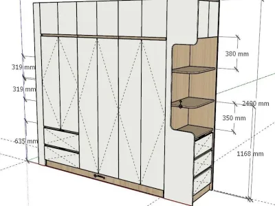 Mẫu tủ quần áo cao 2m4