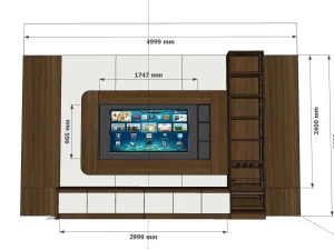 Mẫu vách ốp trang trí lưng sofa kết hợp vách tivi phòng khách