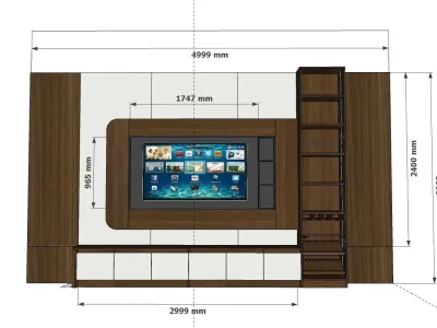 Mẫu vách ốp trang trí lưng sofa kết hợp vách tivi phòng khách